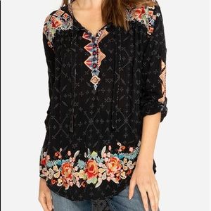 JOHNNY WAS Gina Embroidered Top